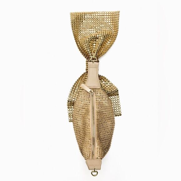 ZARA MINI BOW GOLDEN BAG - Picture 8 of 10